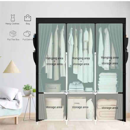 Photo of free Fabric canvas wardrobe (Surbiton KT6 6AW) #2