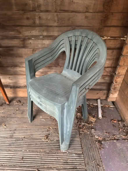 Photo of free Four plastic garden chairs (Springfield CM1 6) #1