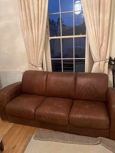 Photo of free 3 seater l leather sofa (Clonskeagh Dublin 6) #1