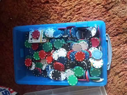 Photo of free Poker chips, green table cover, cards (Wallasey CH44) #1