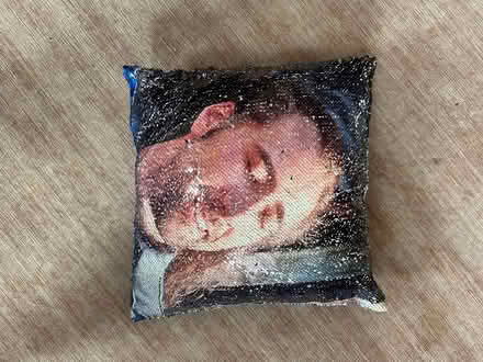 Photo of free Blue sequin reversible cushion (Bow E3) #2