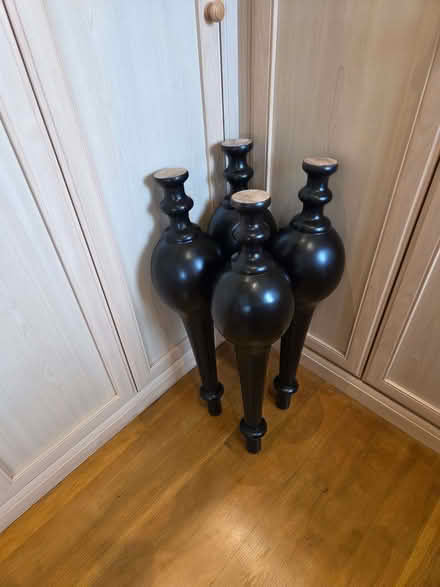 Photo of free Wooden curved table legs x 4 (Staveley LA8) #1