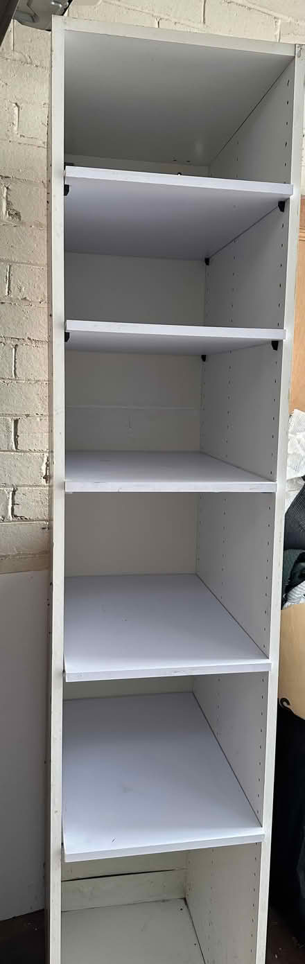 Photo of free Tall white melamine shelf unit (Cottesloe) #1