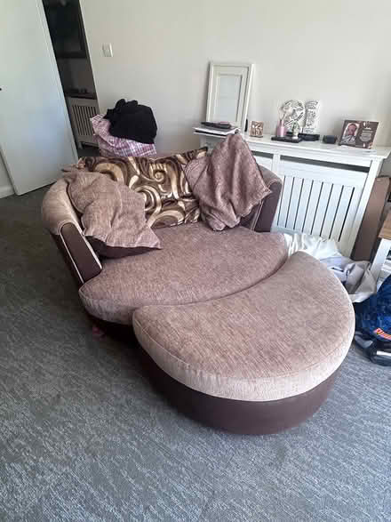Photo of free Cuddle chair and footstool (Bn3) #1