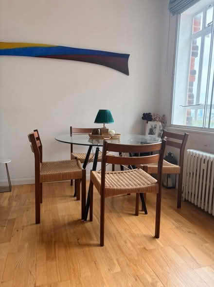 Photo of free Glass Dining table with black legs (Chelsea SW3) #1