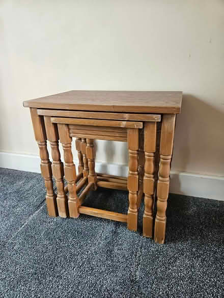 Photo of free Nest of 3 wooden tables (WF14) #1