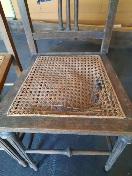 Photo of free 2 wooden cane-seated bedroom chairs (Desford LE9) #3