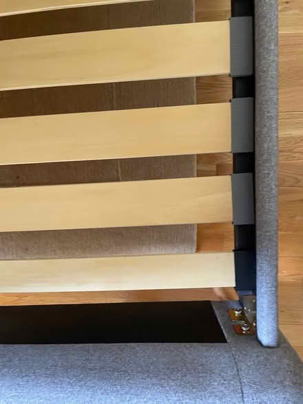 Photo of free ‘Small double’ upholstered bedframe & mattress by John Lewis (Upper Holloway N19) #4