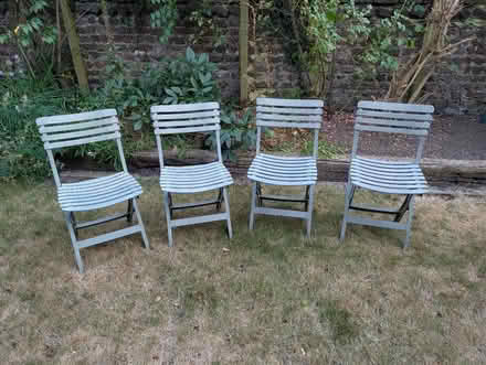 Photo of free Four folding plastic garden chairs (Hove BN3) #1