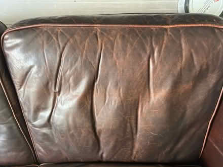 Photo of free Brown leather sofa (Buckhurst Hill IG8) #4