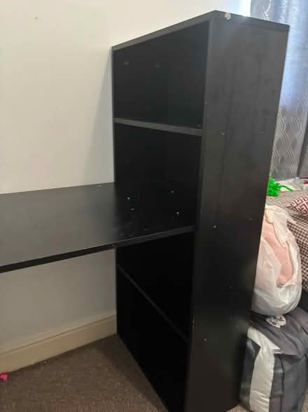 Photo of free Black desk with built-in shelves (Newham, London, E16) #3