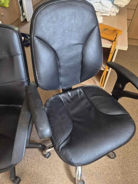 Photo of free Pair leather effect office chairs (SY5) #1