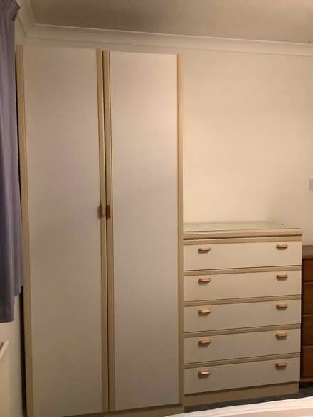 Photo of free 2 x Double wardrobes + 5 drawer chest, 3 drawer chest (The Plantation GL5) #1