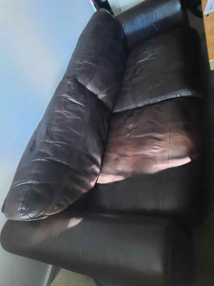 Photo of free Brown Leather Sofa (3 seat). (Newton Aycliffe DL5) #2