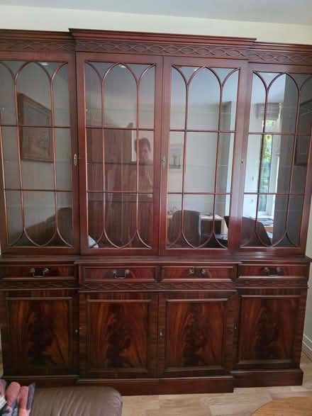 Photo of free Large wooden cabinet / book case (Oxted Downs RH8) #1