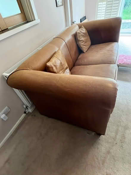 Photo of free Brown leather chesterfield style sofa (Upper Walthamstow E18) #2