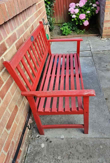 Photo of free Red wooden bench (West Totton SO40) #1