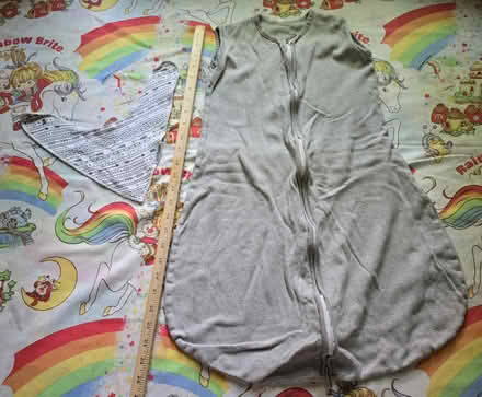 Photo of free Gray Baby Swaddle and B&W Bib (West 7th) #2