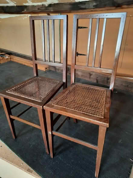 Photo of free Pair of cane-seated bedroom chairs (Desford LE9) #1