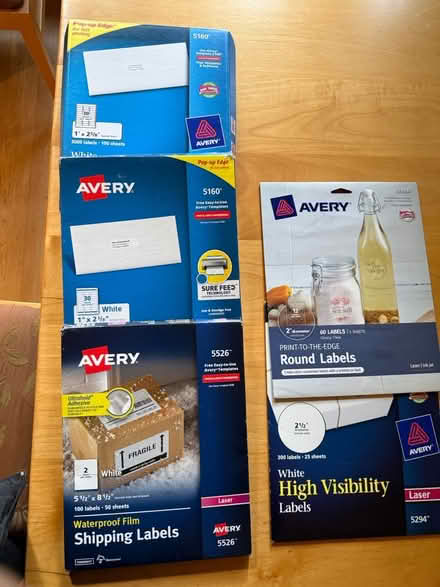 Photo of free Assorted Avery labels (Mill Valley) #1