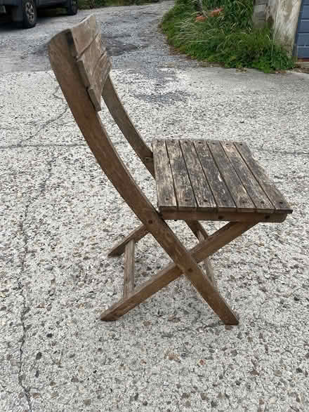 Photo of free Two folding wooden chairs (Axminster EX13) #2