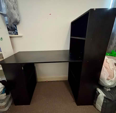 Photo of free Black desk with built-in shelves (Newham, London, E16) #2