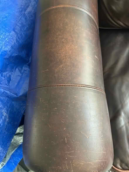 Photo of free Brown leather sofa (Buckhurst Hill IG8) #2