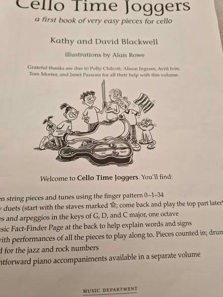 Photo of free Beginners Cello Book (Juniper Green, EH14) #3