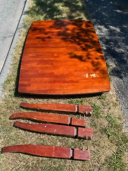 Photo of free Curb alert “Heavy wood table” (16 Roberts rd Wilmington) #1