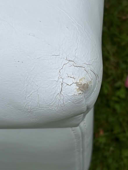 Photo of free White Leather Ottoman (central Steyning) #4