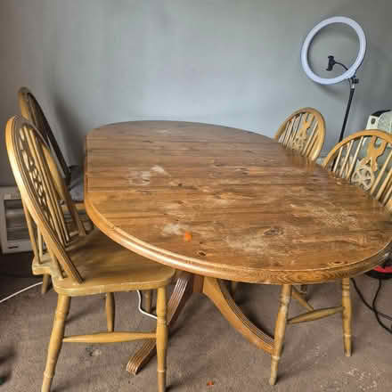 Photo of free Adjustable table and 4 chairs (Boggart hill LS14) #2