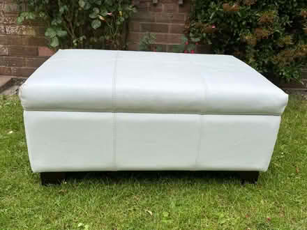 Photo of free White Leather Ottoman (central Steyning) #1