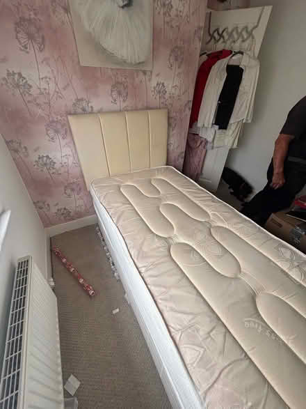 Photo of free Single divan bed and headboard (Brierlow Bar SK17) #2