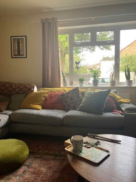 Photo of free Grey fleck ‘L’ shaped sofa. Large in good condition. (Greenford UB6) #1