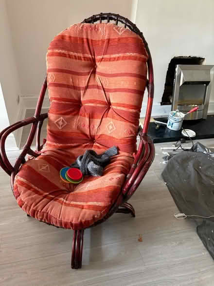 Photo of free Spinning/rocking bamboo chair (Knotty ash Liverpool) #1