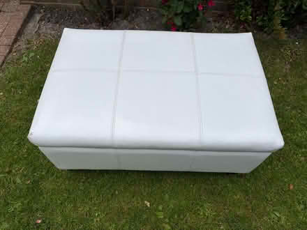 Photo of free White Leather Ottoman (central Steyning) #3