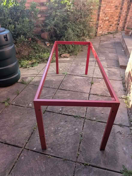Photo of free Red metal frame to make great table..1.8m x 0.7m (Abington NN1) #1