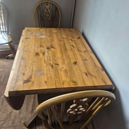 Photo of free Adjustable table and 4 chairs (Boggart hill LS14) #3
