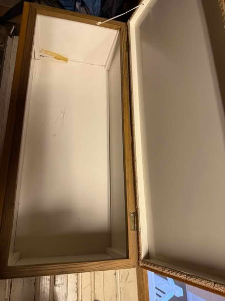 Photo of free Ottoman light brown/ vinyl top (Shirley, Croydon) #2