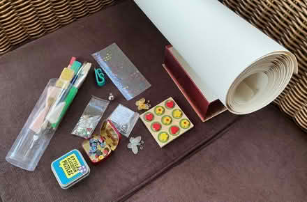 Photo of free Craft, puzzles, bibs and bobs + roll of card. (Brickhill MK41) #1