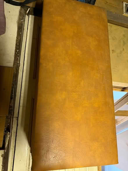 Photo of free Ottoman light brown/ vinyl top (Shirley, Croydon) #1
