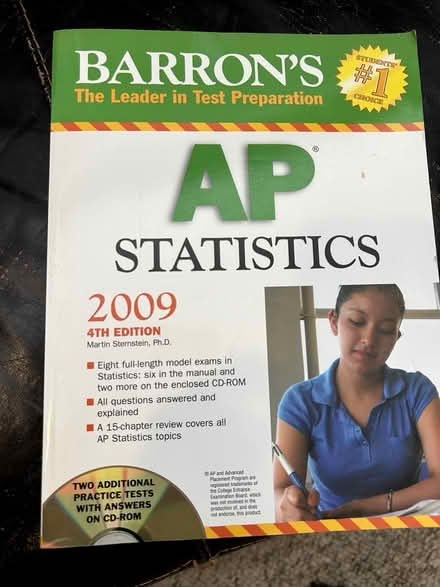 Photo of free AP statistics practice book (Lexington MA) #1