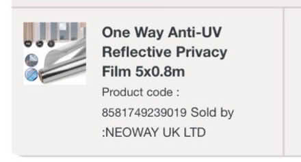 Photo of free Off cut UV window protection film. Double backed (Brownhills West WS8) #2
