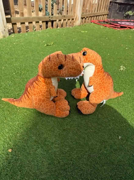 Photo of free 2x Cute Orange T-Rex Plush Toy (LU7 9ns) #1