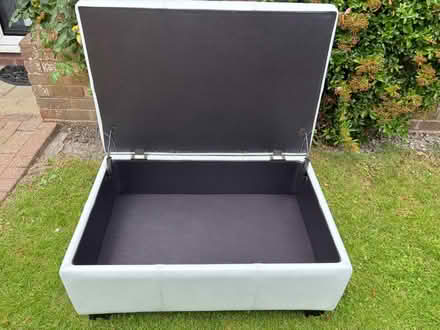 Photo of free White Leather Ottoman (central Steyning) #2