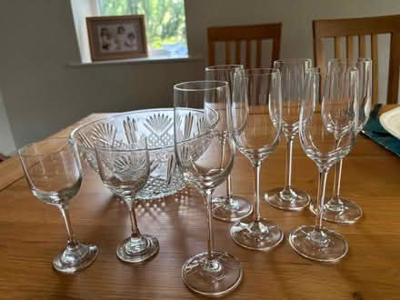 Photo of free Glasses and bowl (Longbarn WA2) #1