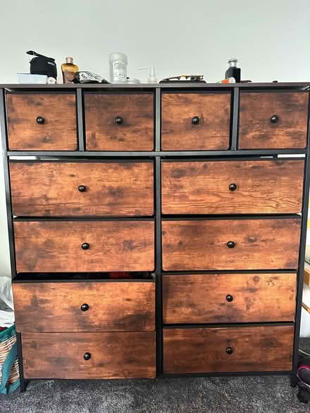 Photo of free 1 sofa, 2 armchairs, 1 TV stand, 1 chest of drawers, 1 bin (Crouch Hill N8) #2