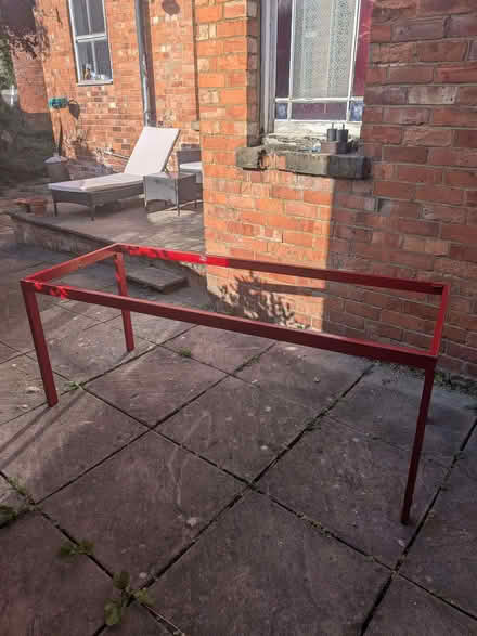 Photo of free Red metal frame to make great table..1.8m x 0.7m (Abington NN1) #2