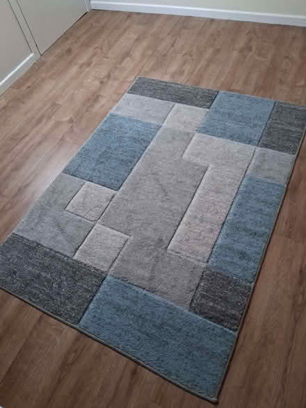 Photo of free Grey & blue livingroom rug (Breda BT8) #1