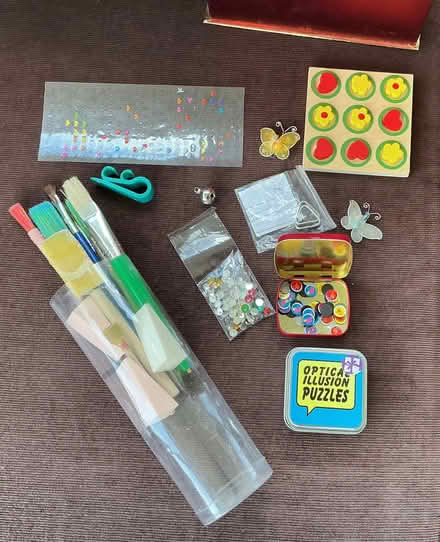 Photo of free Craft, puzzles, bibs and bobs + roll of card. (Brickhill MK41) #2
